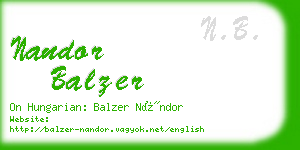 nandor balzer business card